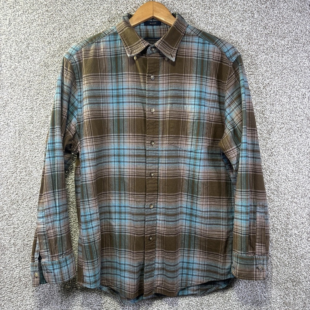 Pendleton Shirt Mens Large Brown Plaid Long Sleeve Mason Flannel Button Up
